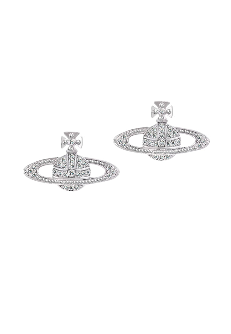 S925 silver Saturn full diamond earrings