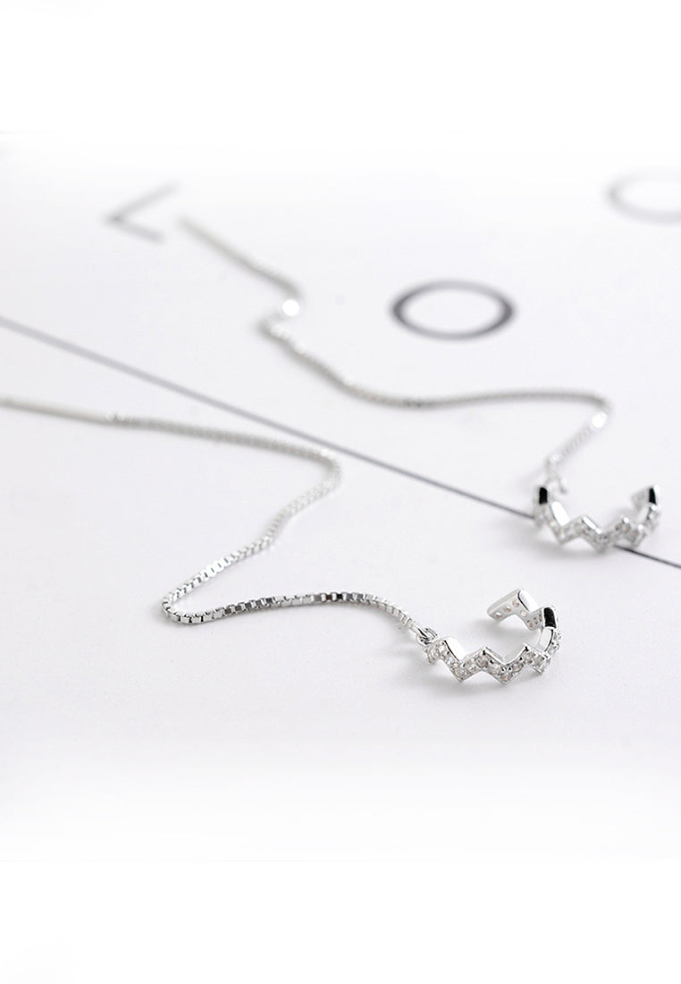 Imitation of diamond wavy ear clip with earrings earrings