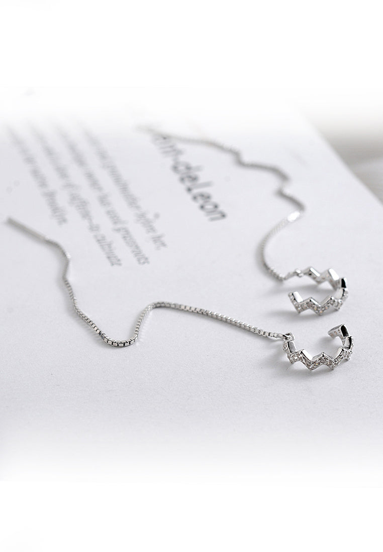 Imitation of diamond wavy ear clip with earrings earrings