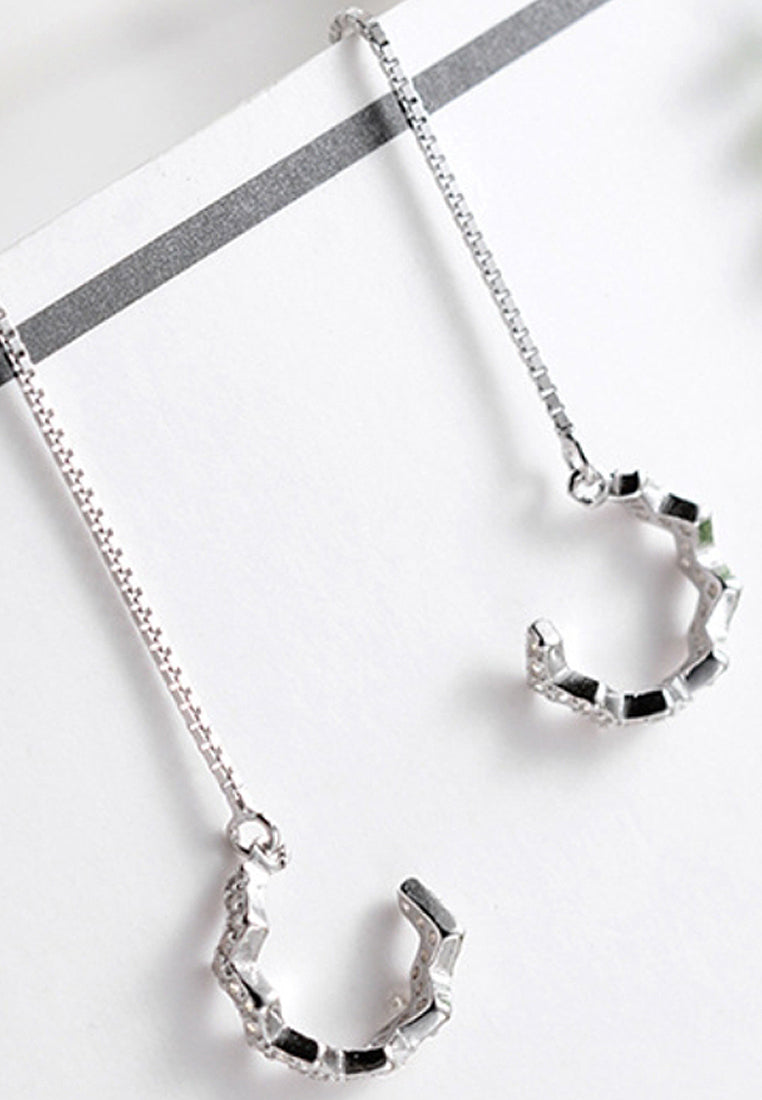 Imitation of diamond wavy ear clip with earrings earrings