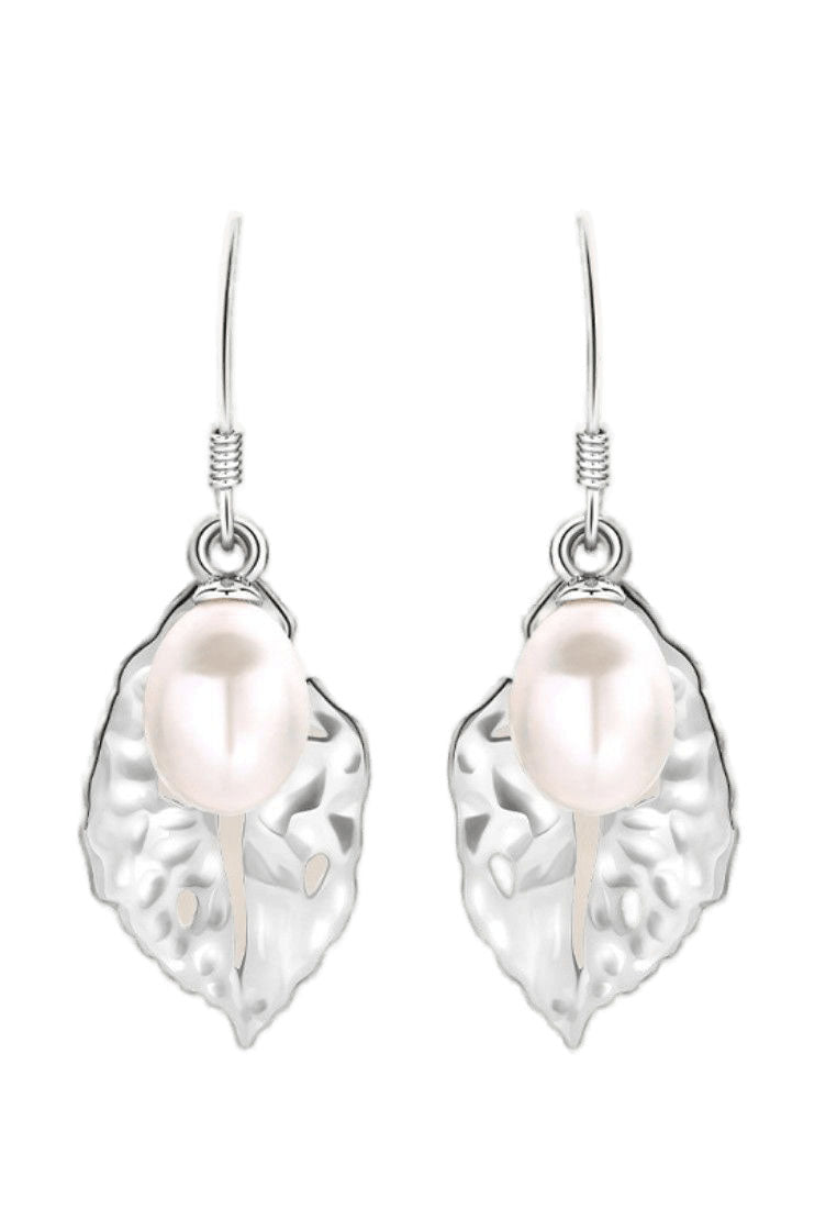 Wrinkle And Freshwater Pearl Earrings