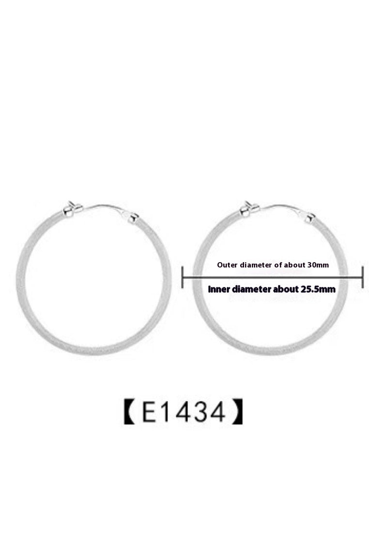 S925 sterling silver earrings for women, design texture matte circle earrings, personality highend earrings