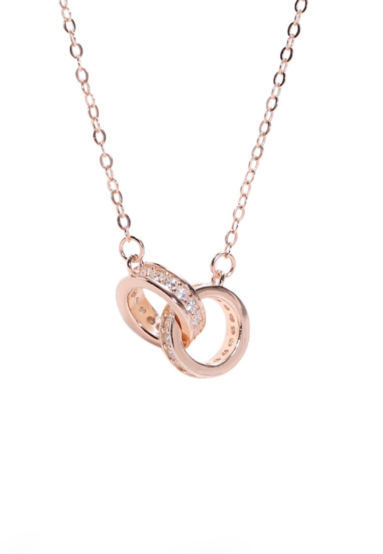 Simple Double -Ring Pendant Necklace