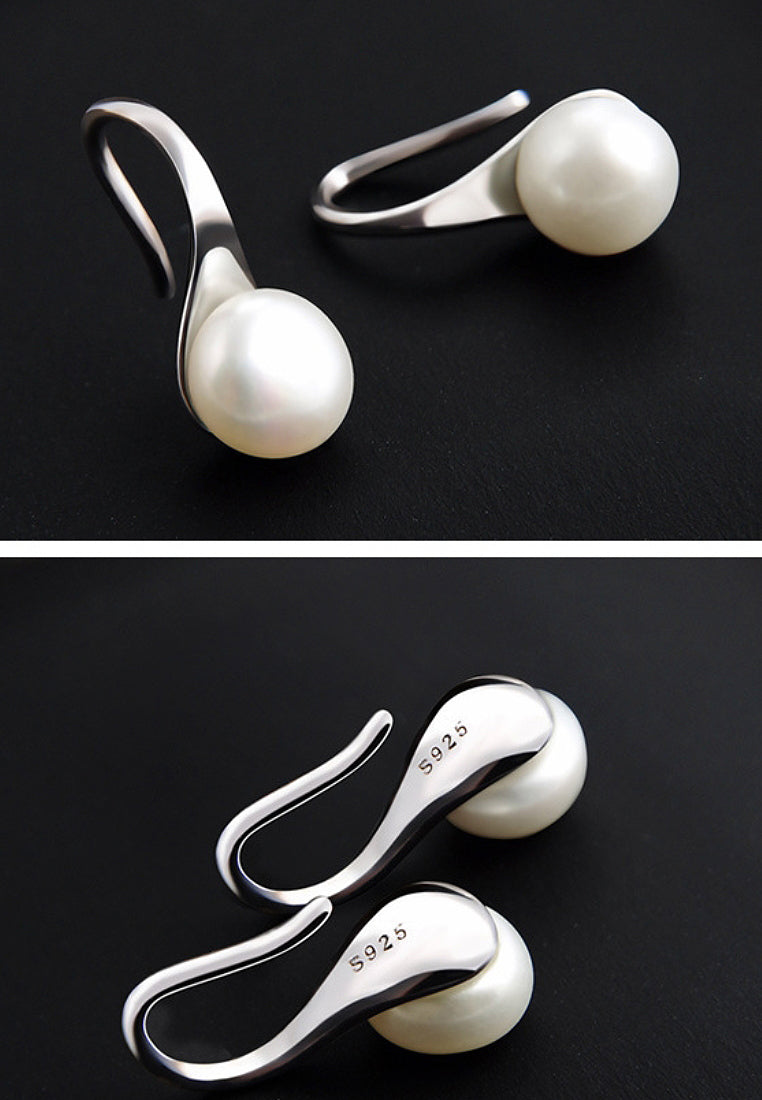 Freshwater shell bead earrings earrings