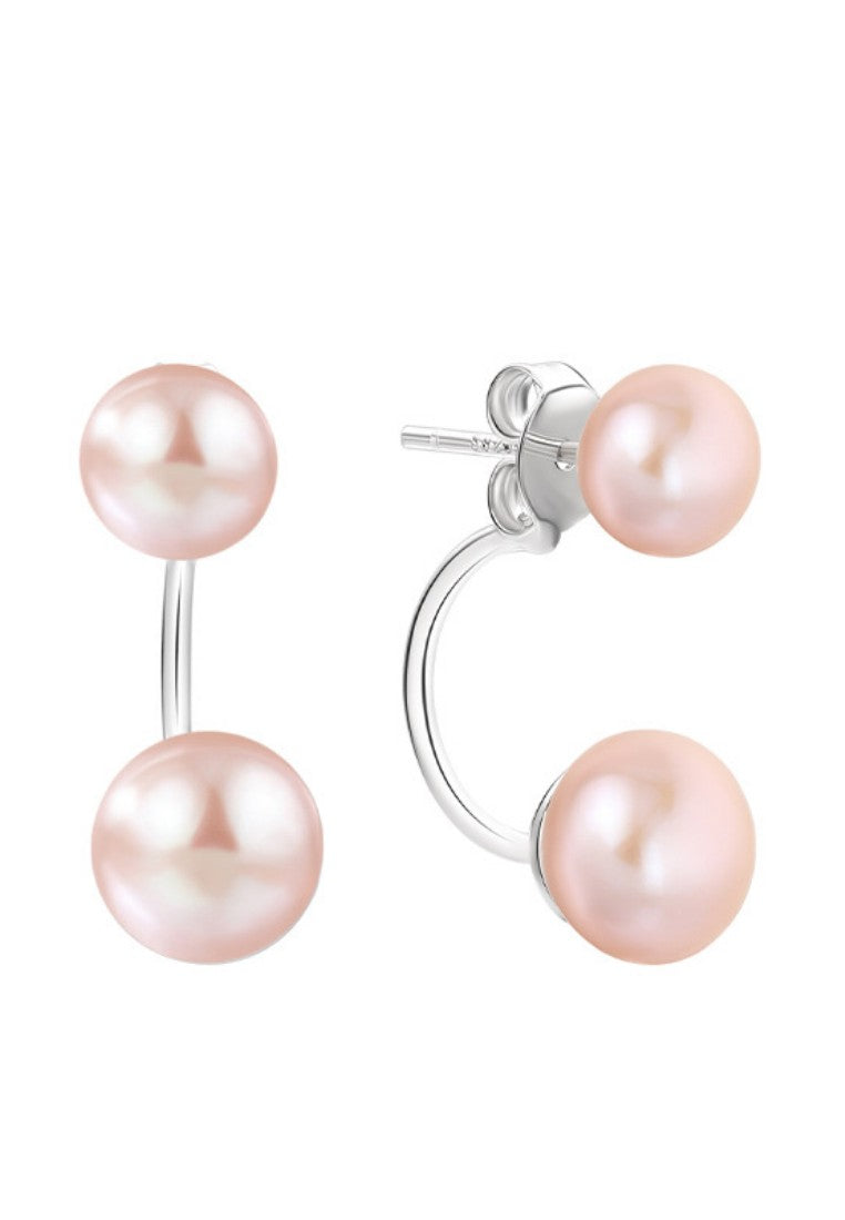 Classic double freshwater pearl earrings