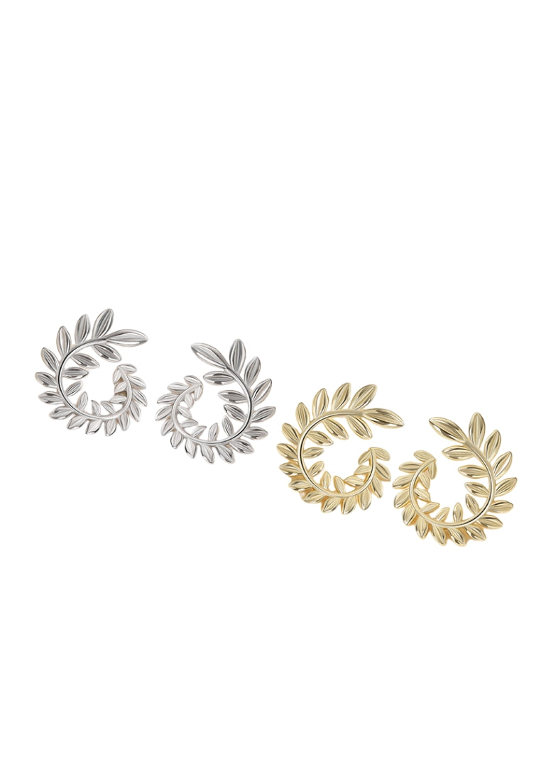 S925 silver creative design minimalist versatile leaf texture earrings for women