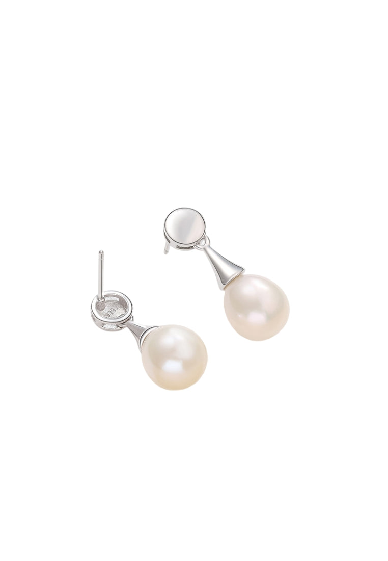 Vintage Classic Princess Styled S925 Silver Pearl Stud Earrings for Women with Fashionable Versatility and Cool Minimalist Water Drop Design