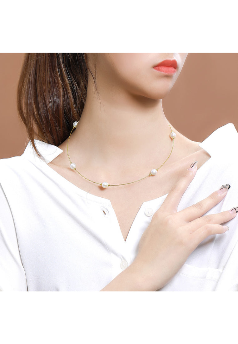 Freshwater Pearl Star Lockbone Chain