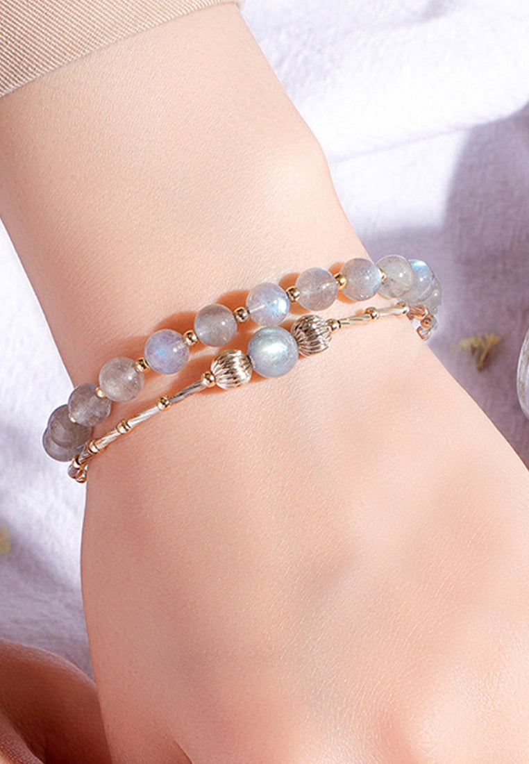 Moonstone double -circle bracelet