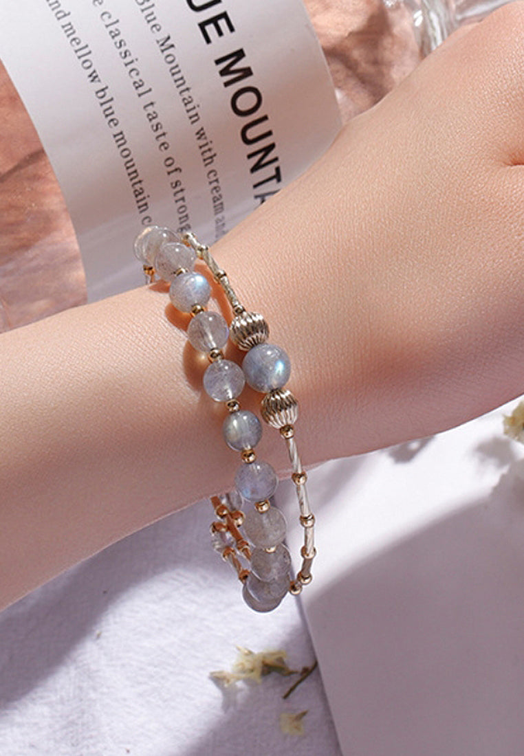 Moonstone double -circle bracelet