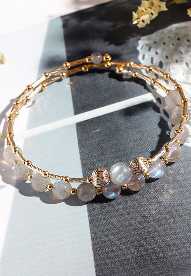 Moonstone double -circle bracelet