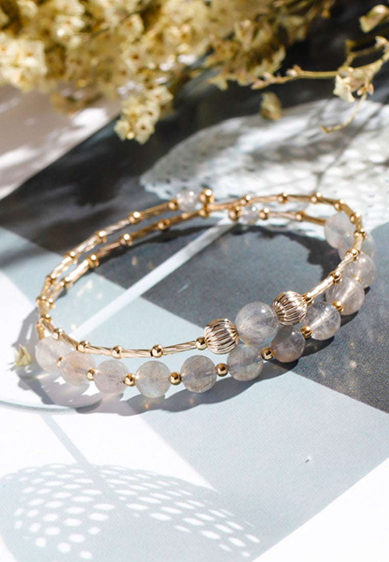 Moonstone double -circle bracelet