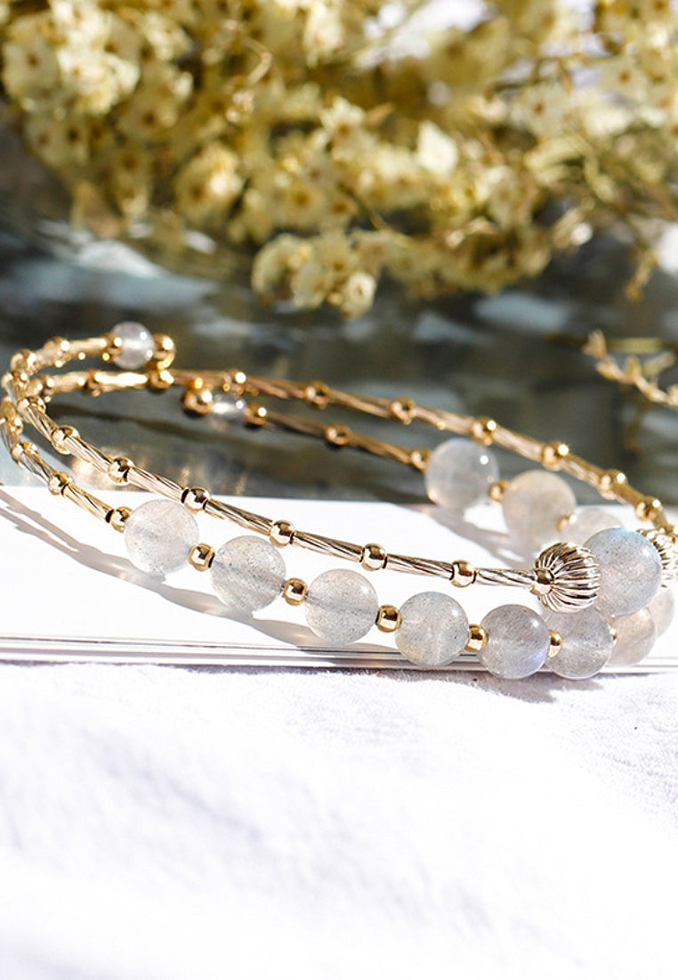 Moonstone double -circle bracelet