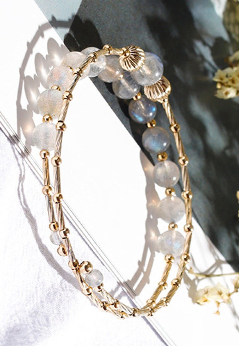 Moonstone double -circle bracelet