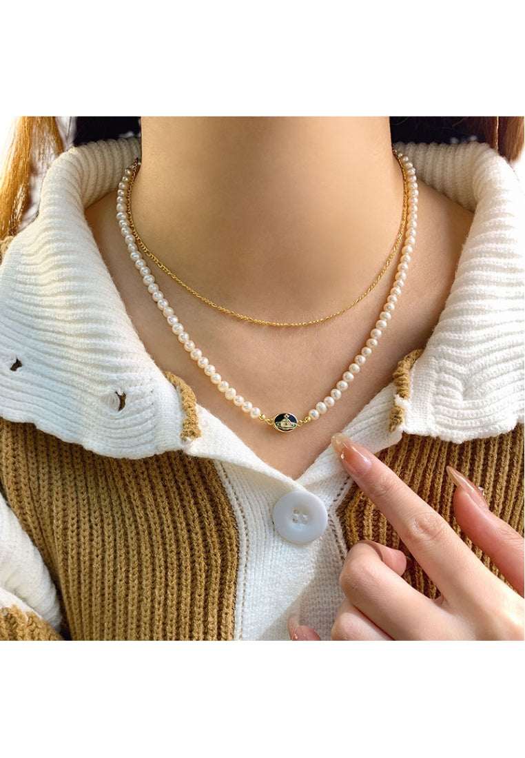 Magnetic Closure Pearl Lockbone Chain