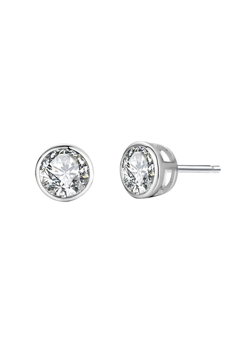 S925 silver classic round earrings