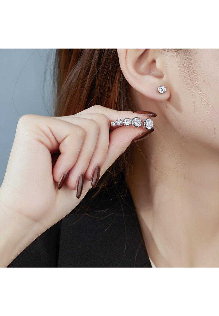 S925 silver classic round earrings