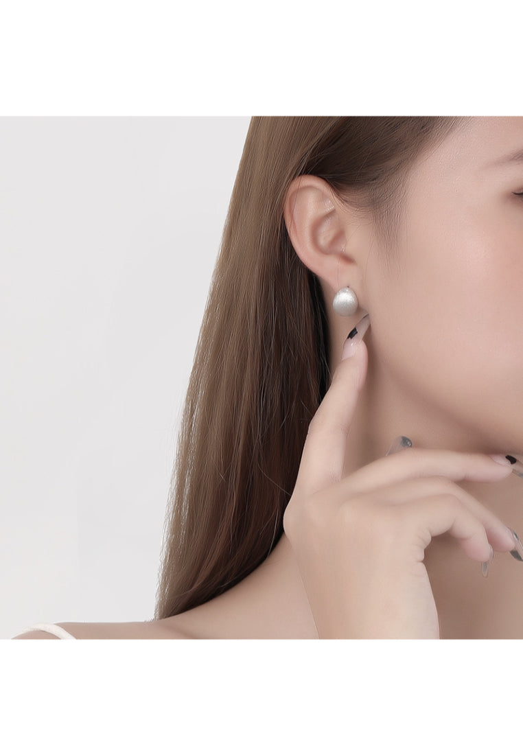 S925 Sterling Silver Matte Dot Stud Earrings, Trendy and Personalized Jewelry for Women