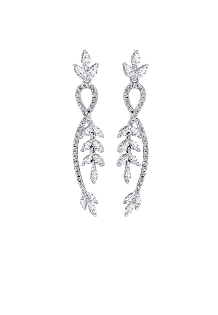 Leaf Crystal Stud Earrings