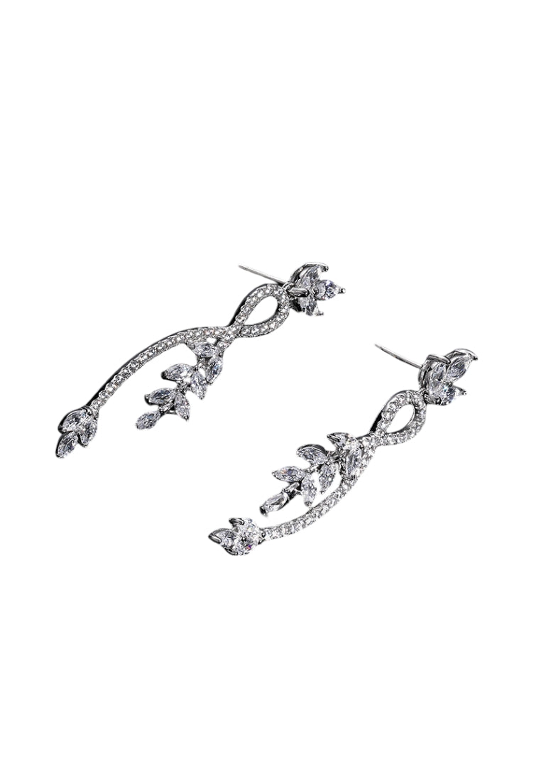 Leaf Crystal Stud Earrings