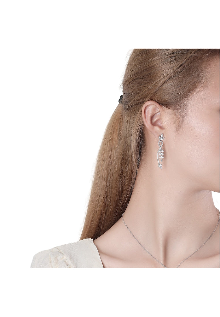 Leaf Crystal Stud Earrings