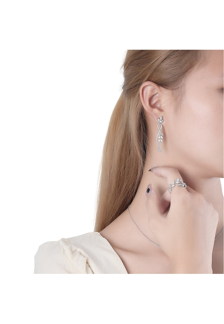 Leaf Crystal Stud Earrings