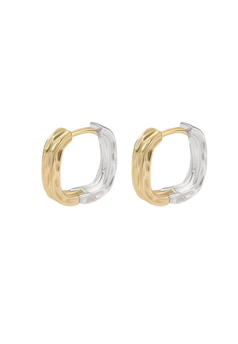 S925 silver lava texture square earrings