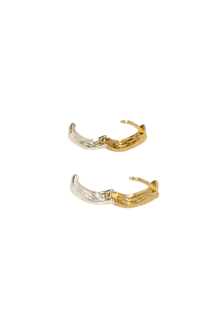 S925 silver lava texture square earrings