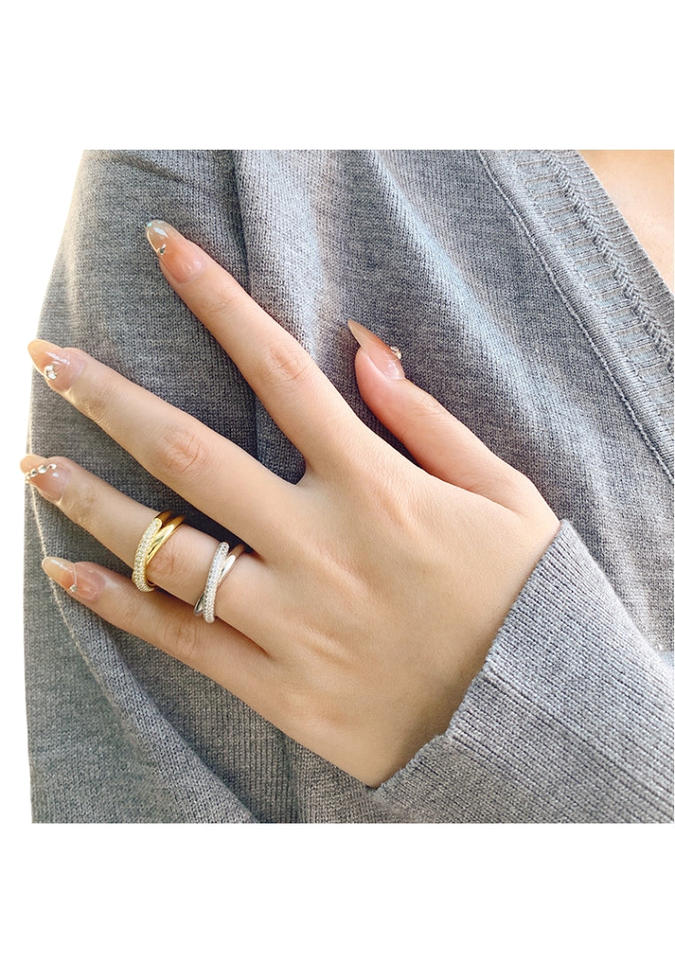 Unique Design 925 Silver Heavyduty Wide Face Adjustable Personality Minimalist Ring for Women