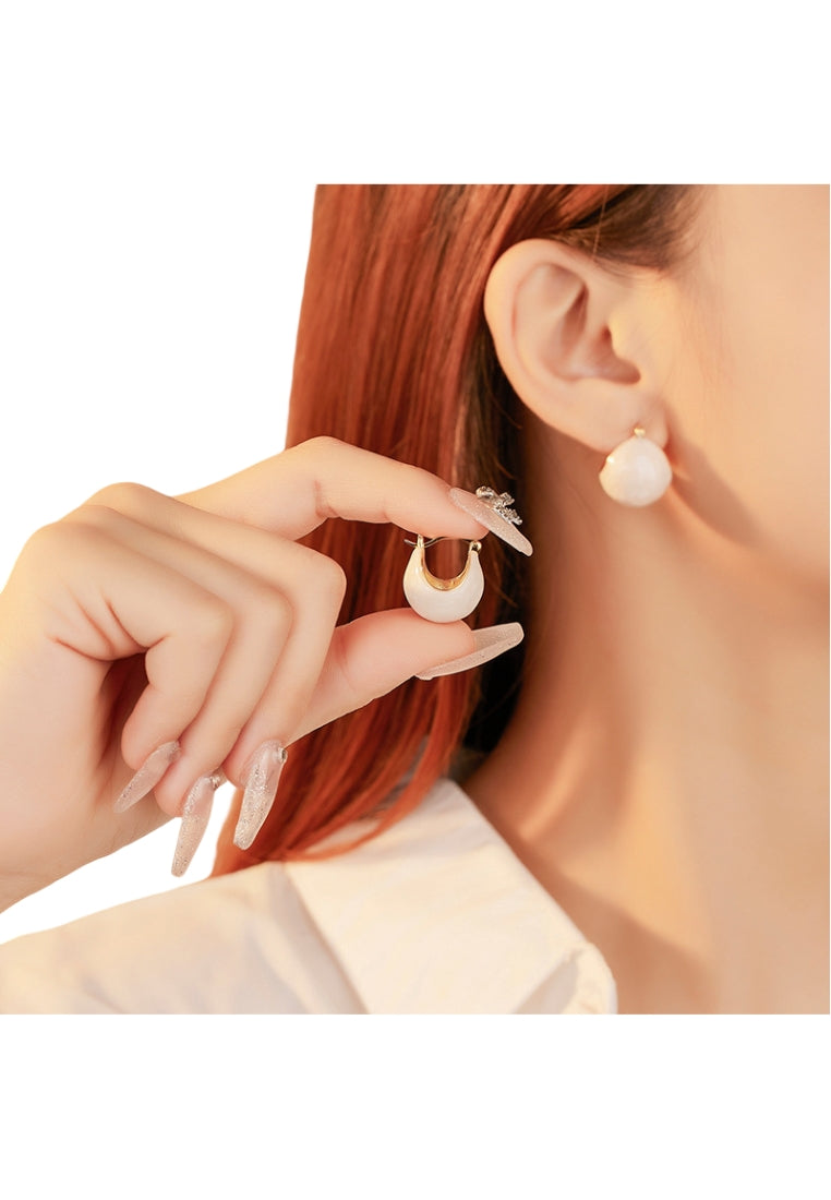 S925 silver enamel drip earrings