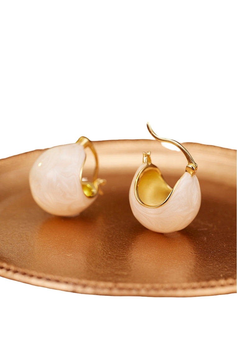 S925 silver enamel drip earrings