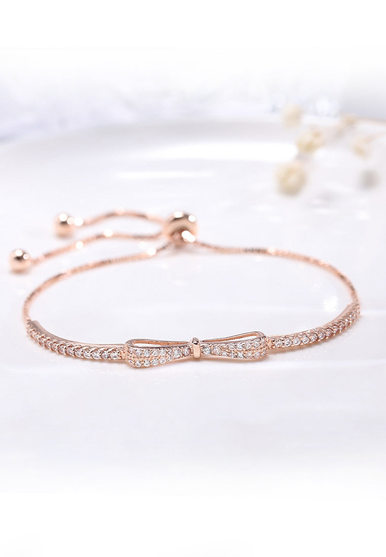 Simple Bow Corner Flash Stone Bracelet
