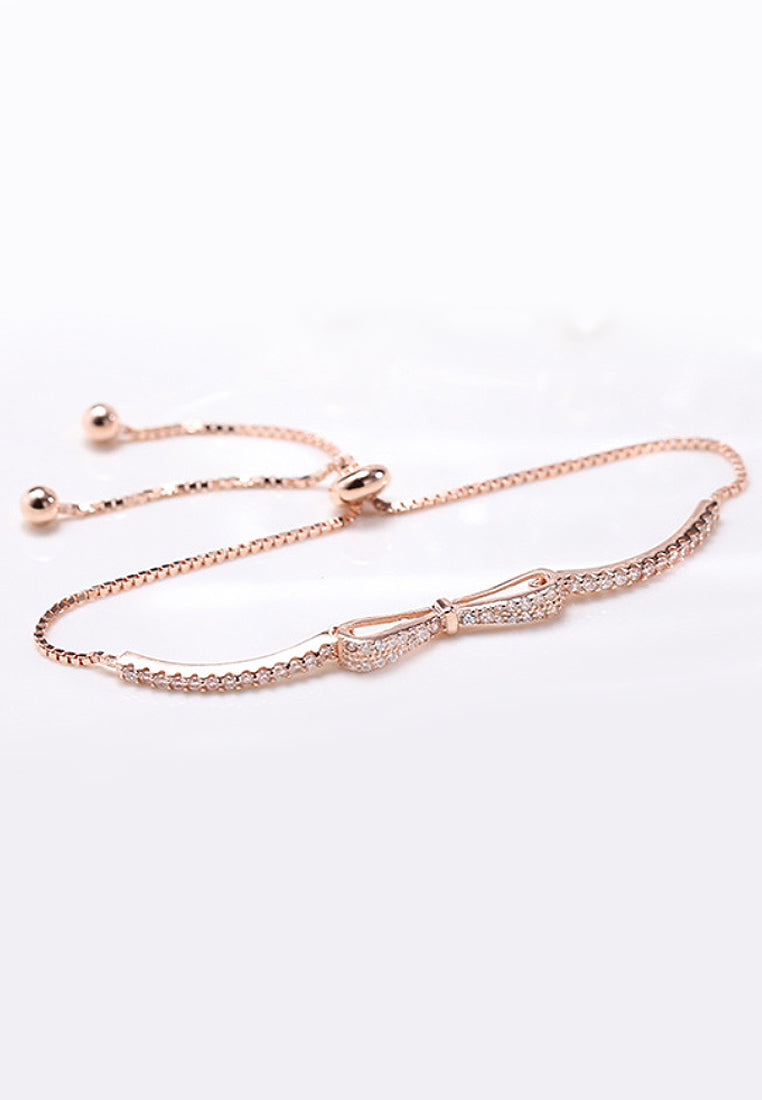 Simple Bow Corner Flash Stone Bracelet