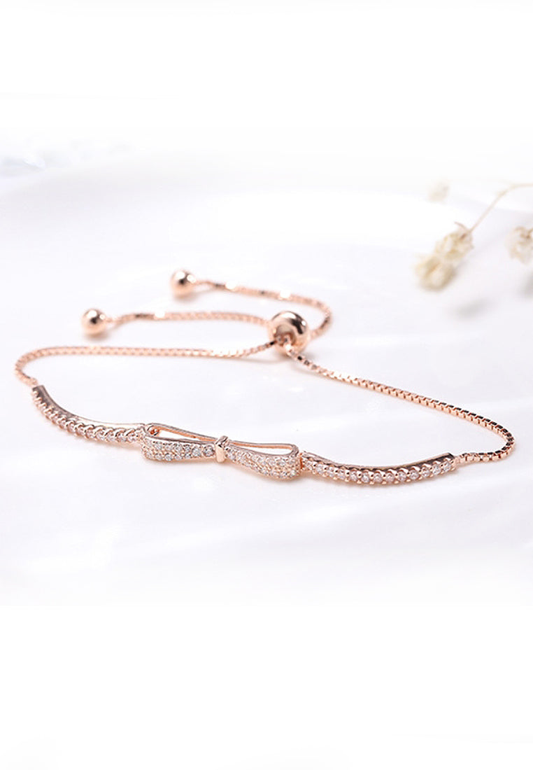 Simple Bow Corner Flash Stone Bracelet