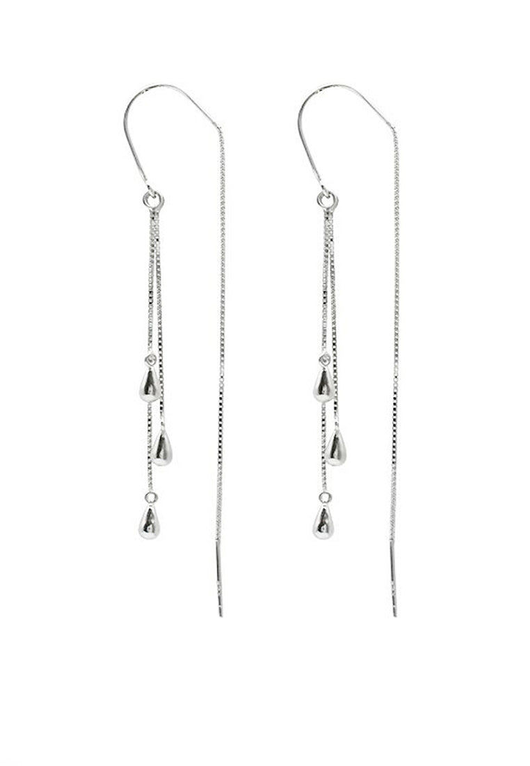 Drop -shaped flowing Soviet earrings