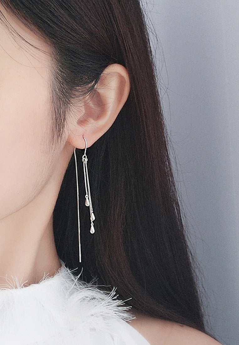 Drop -shaped flowing Soviet earrings
