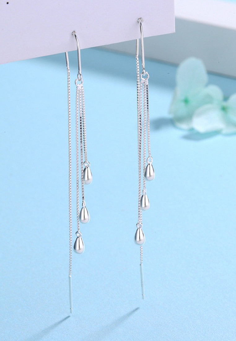 Drop -shaped flowing Soviet earrings