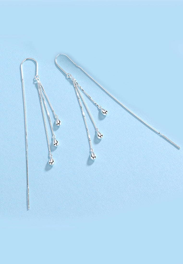 Drop -shaped flowing Soviet earrings