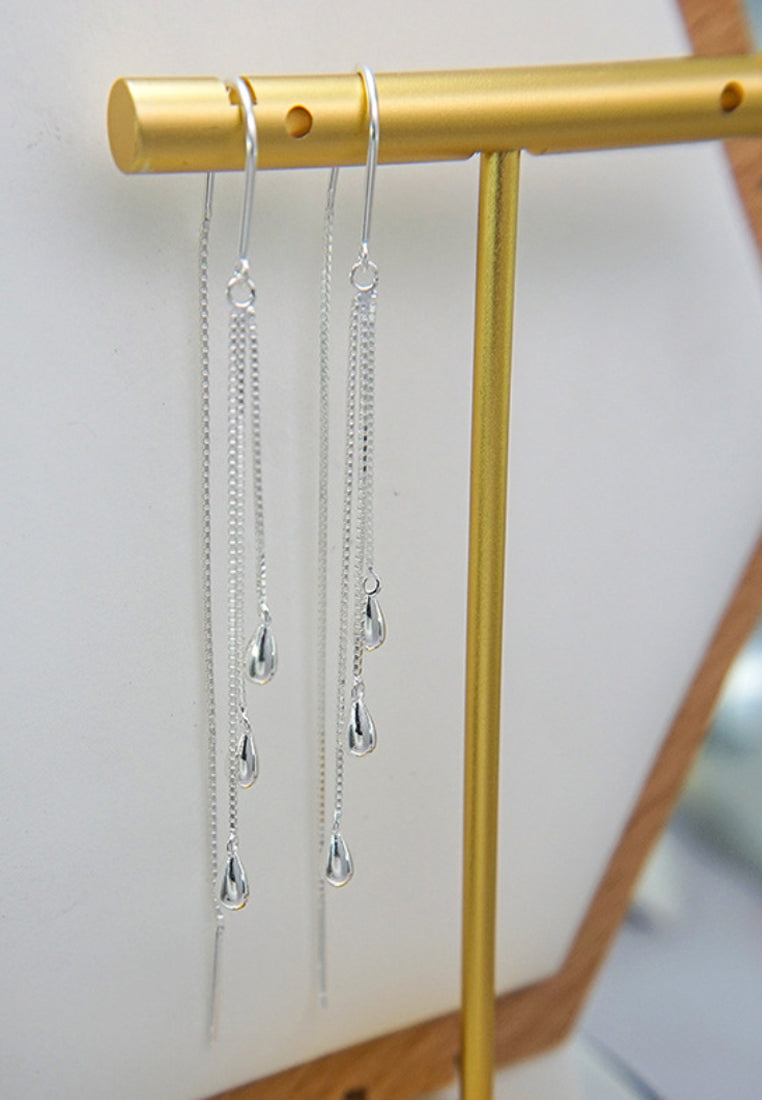 Drop -shaped flowing Soviet earrings