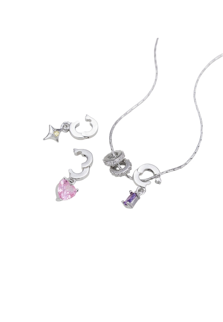 Star? Heart Silver Necklace