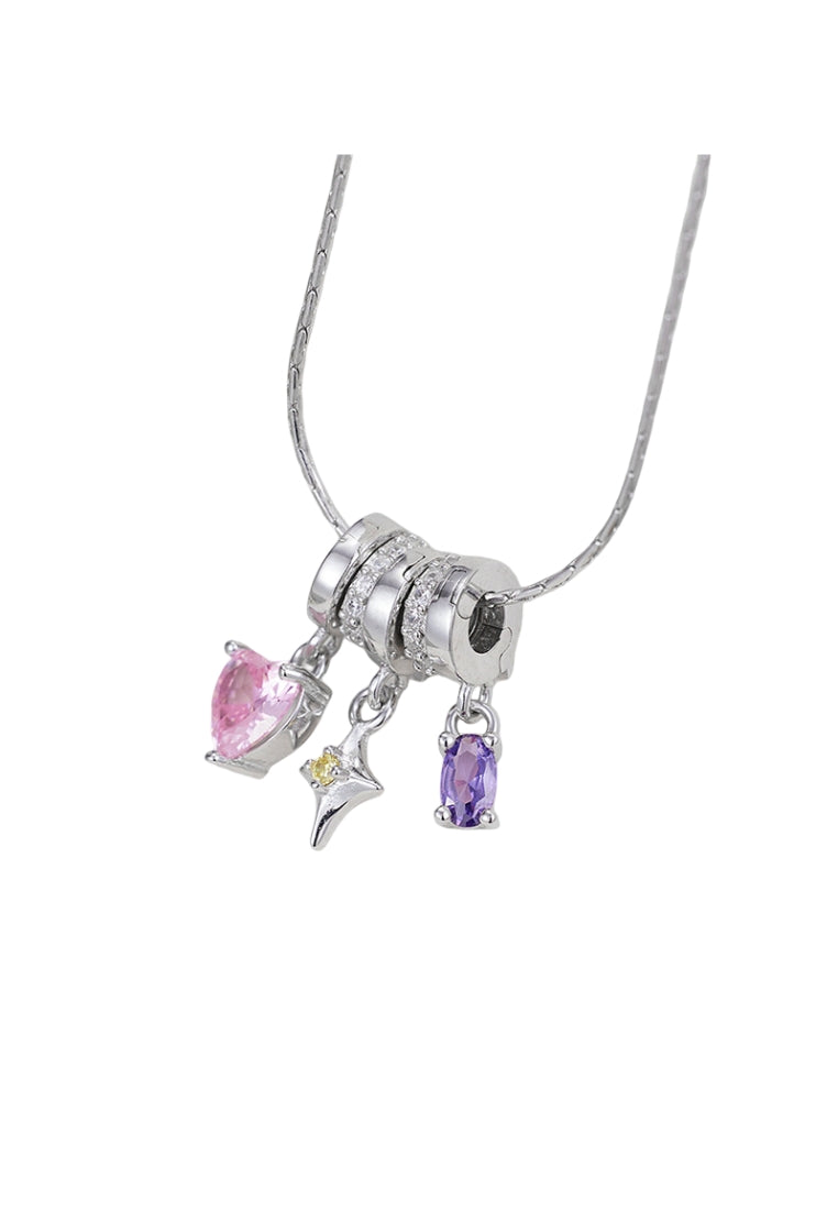 Star? Heart Silver Necklace