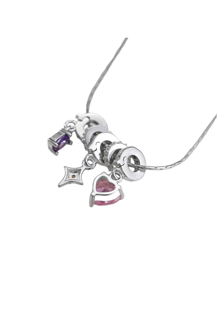 Star? Heart Silver Necklace