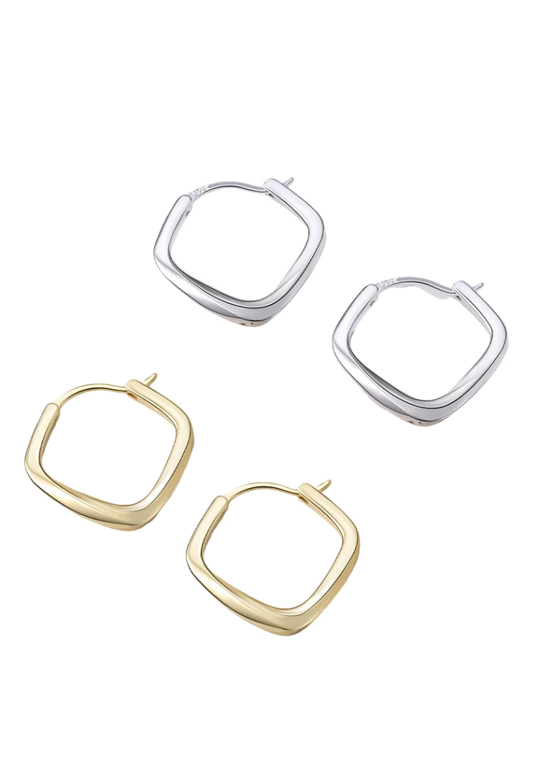 Heart Diamond Silver Earrings