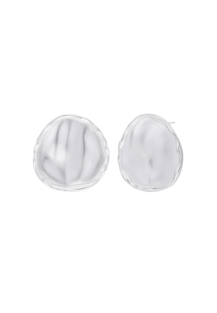 S925 silver convex lava geometric earrings