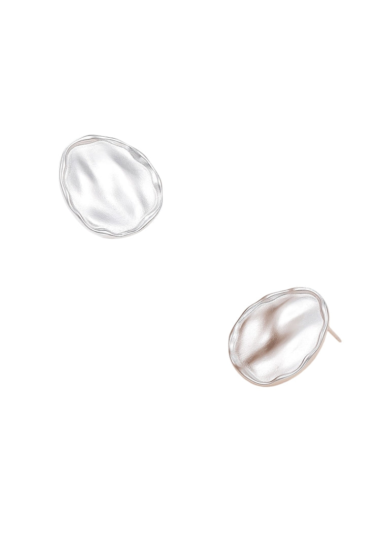 S925 silver convex lava geometric earrings