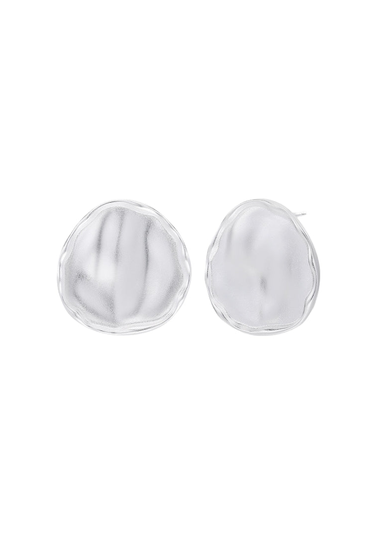 S925 silver convex lava geometric earrings