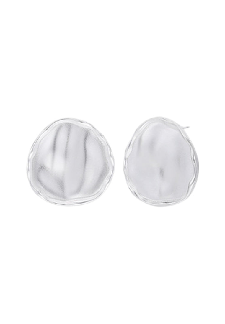 S925 silver convex lava geometric earrings