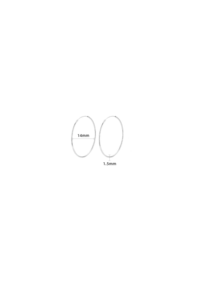 Minimalist Cold Tone 925 Silver Circular Earrings