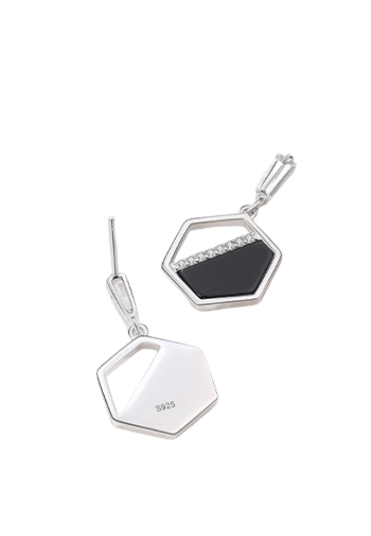 Tassel CShaped Silver Earrings