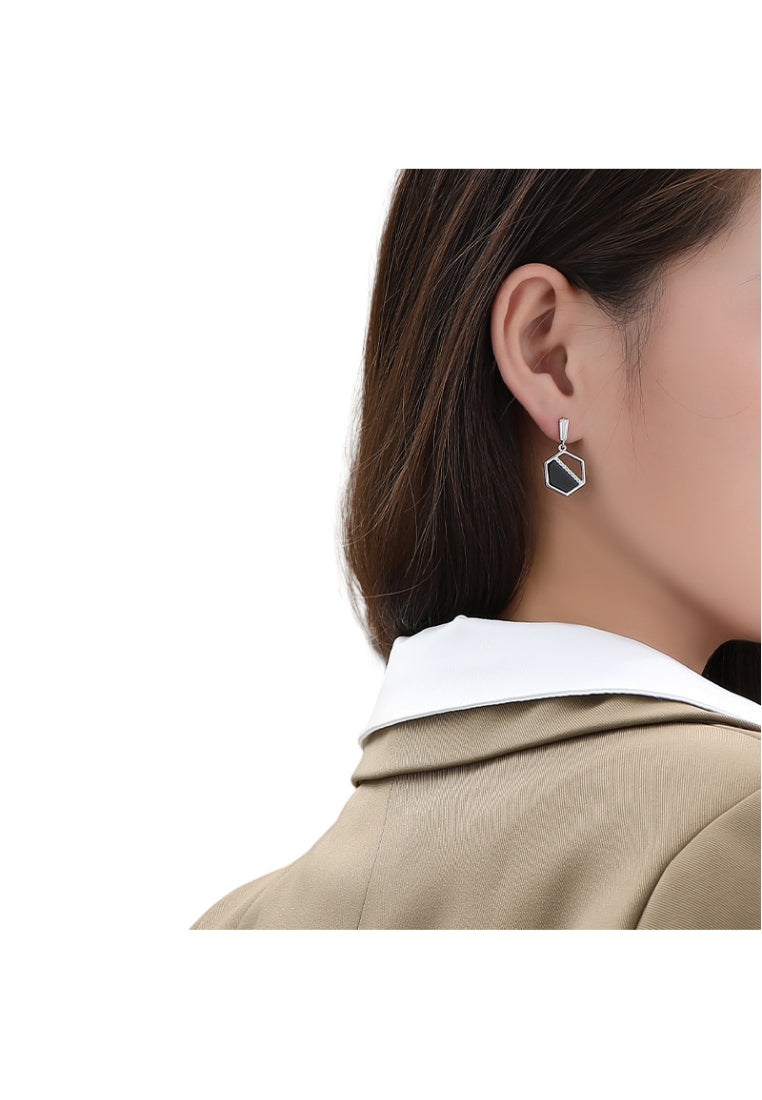 Tassel CShaped Silver Earrings